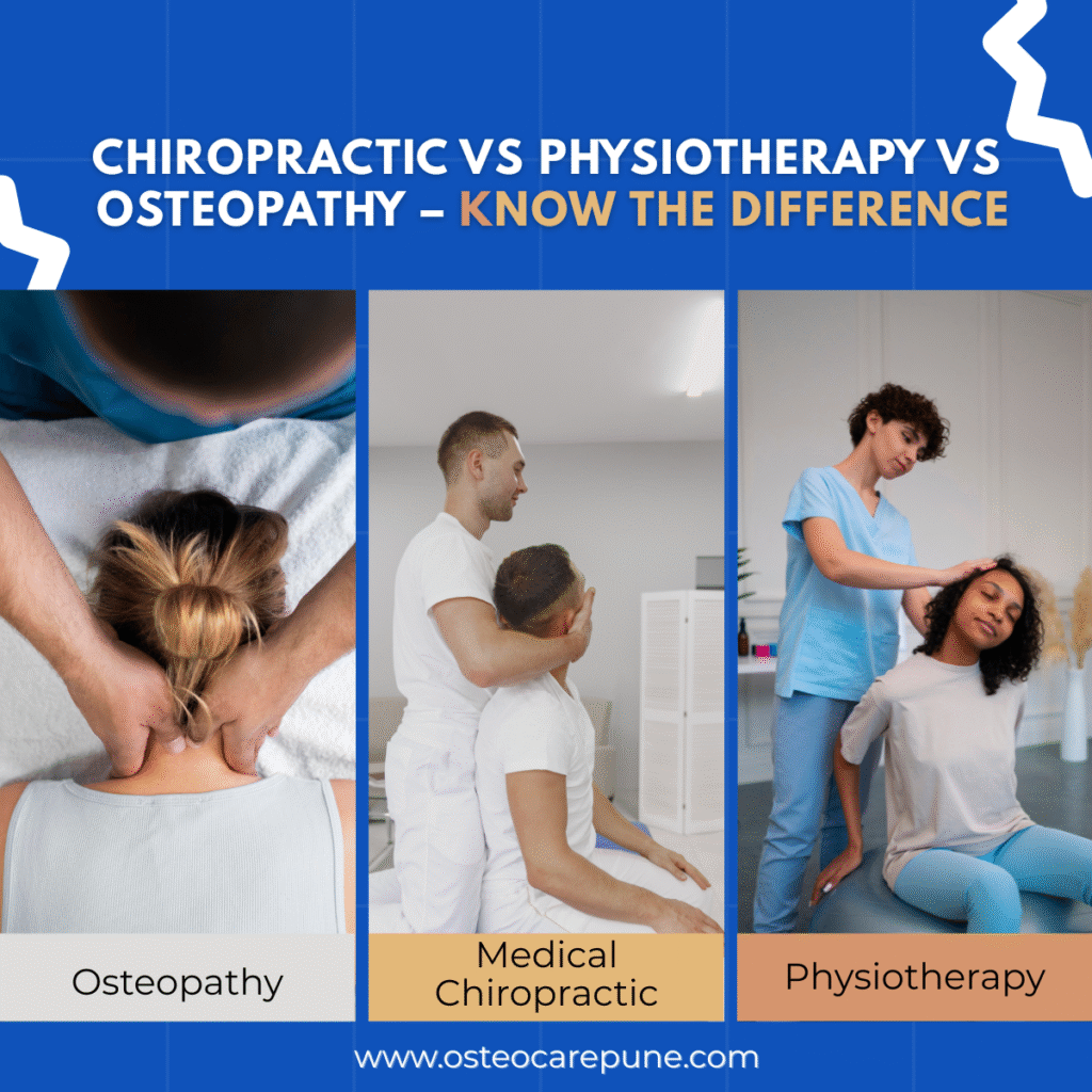 Understanding the Difference Between Osteopathy, Medical Chiropractic, and Advanced Physiotherapy